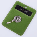 Leslie Clan Crest Pewter Tie Pin