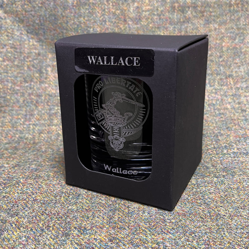 Clan Crest Whisky Glass with Wallace Crest