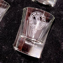 Clan Crest Dram Glass Set of 6 with MacKintosh Crest