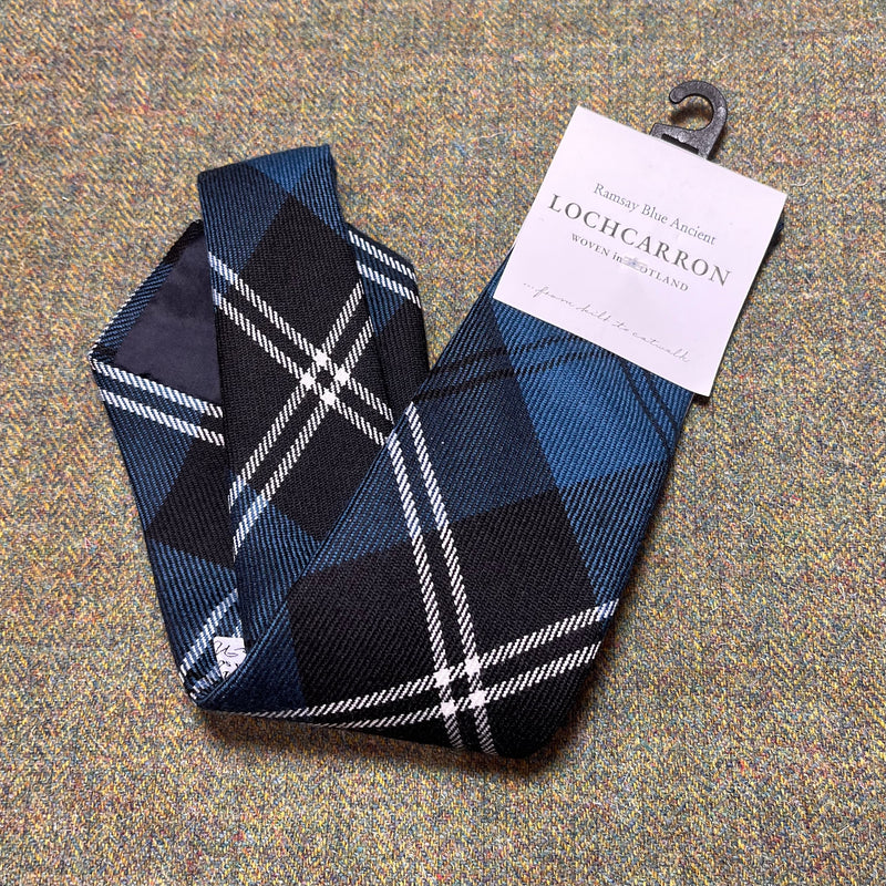 Luxury Pure Wool Tie in Ramsay Blue Tartan