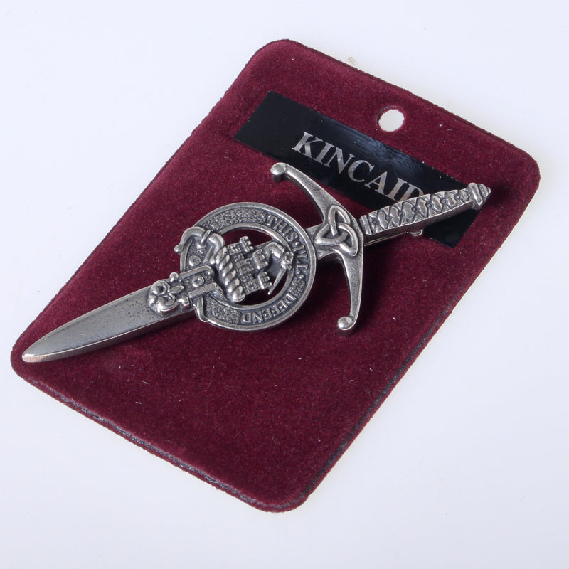 Clan Crest Pewter Kilt Pin with Kincaid Crest