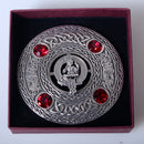 Livingstone Clan Crest Pewter Plaid Brooch