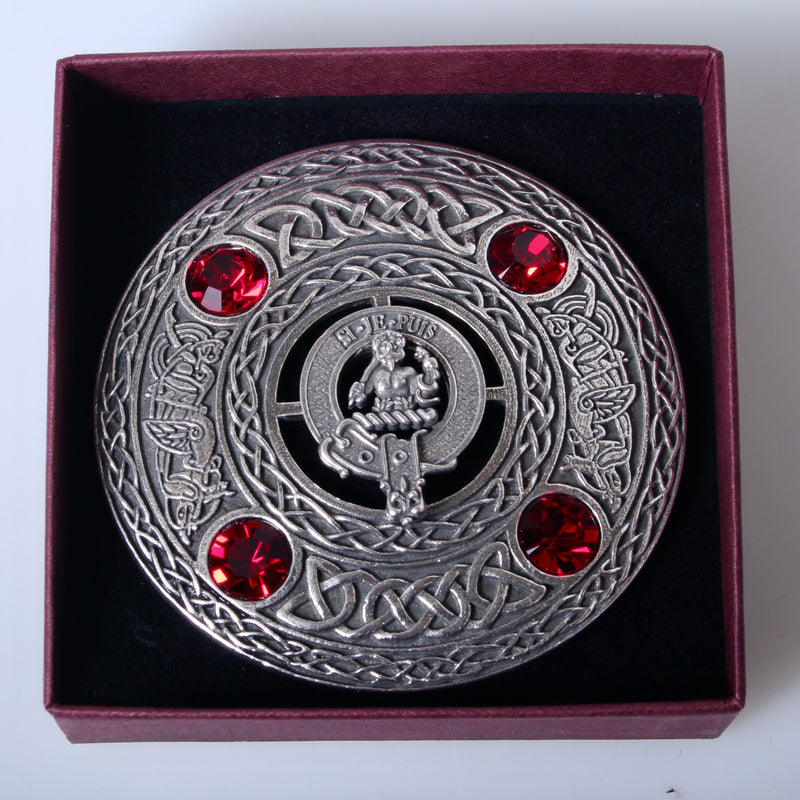 Livingstone Clan Crest Pewter Plaid Brooch