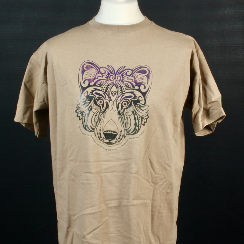 Ancestral Wolf Design T Shirt - Size Large to Clear.