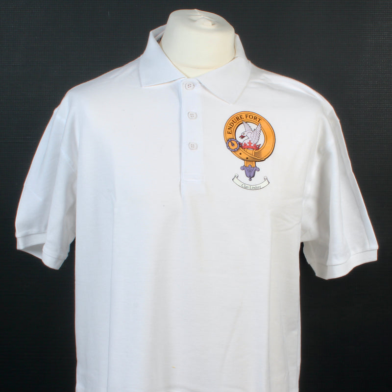 Lindsay Clan Crest Polo Shirt - Size X-Large to Clear.