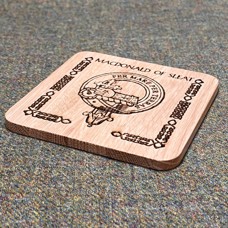 Clan Crest Real Oak Coaster - Pack of Four