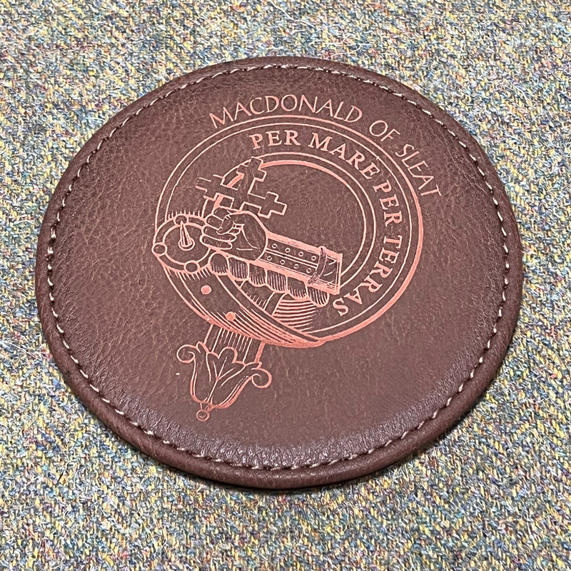 Clan Crest Leather Effect Coaster - Pack of Four