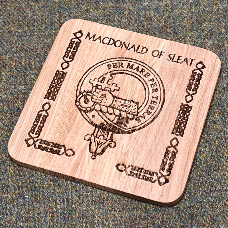 Clan Crest Real Oak Coaster - Pack of Four