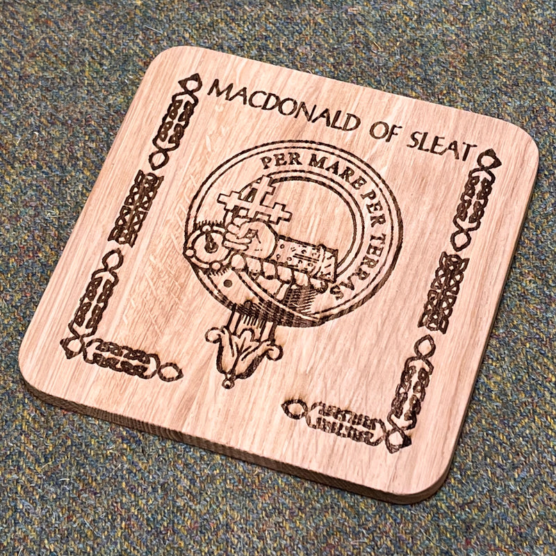 Clan Crest Real Oak Coaster