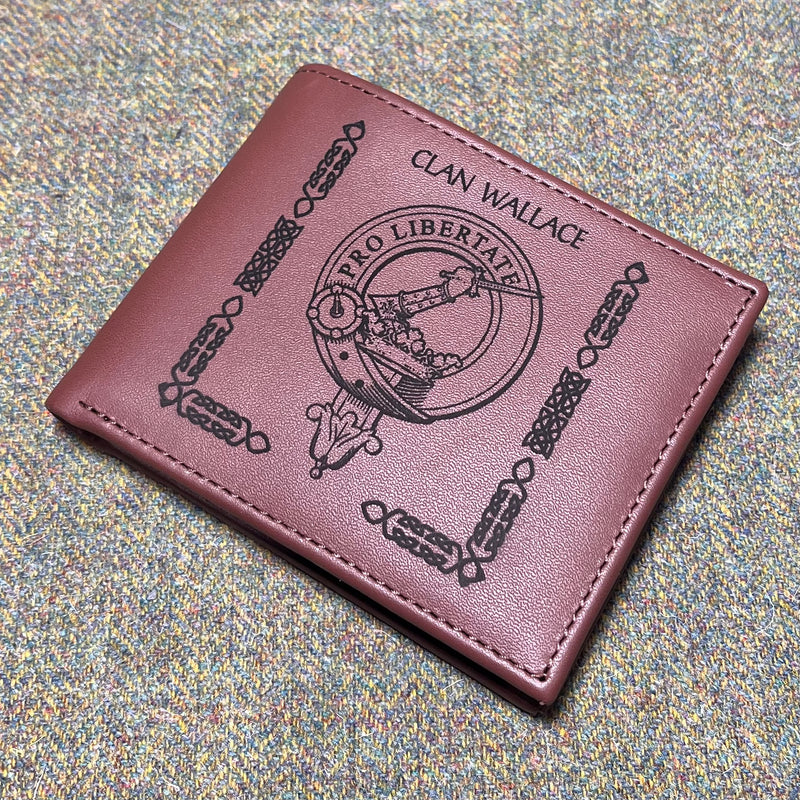 Wallace Clan Crest Real Leather Wallet