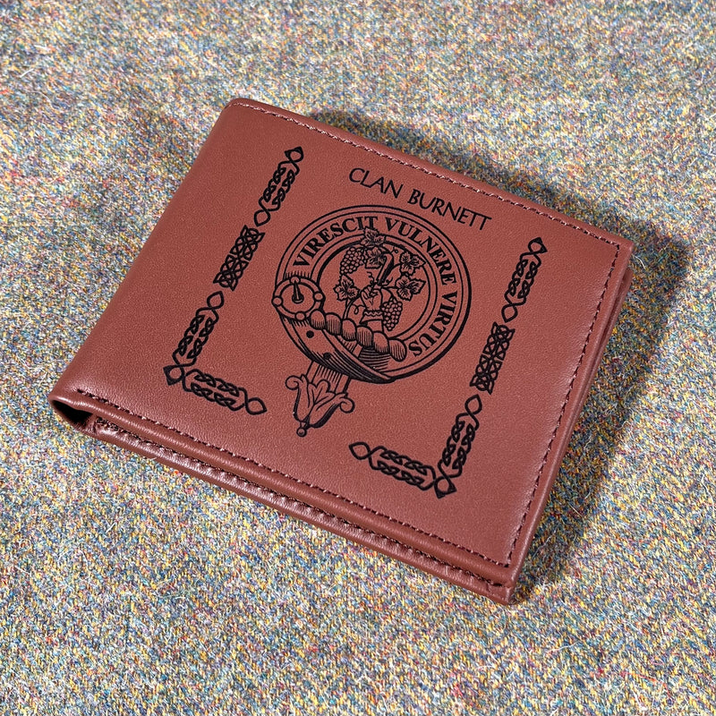 Burnett Clan Crest Real Leather Wallet