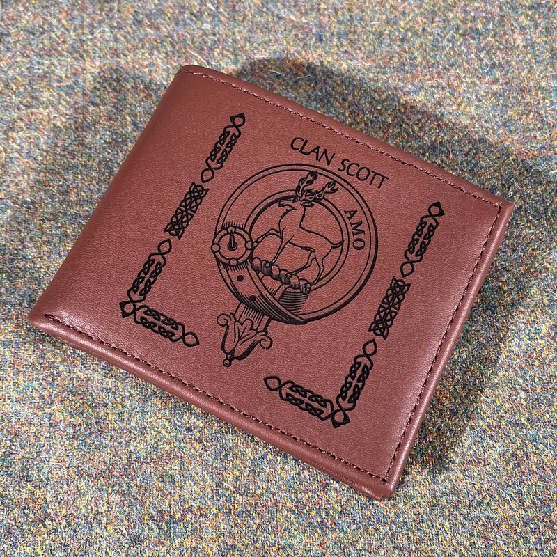 Scott Clan Crest Real Leather Wallet
