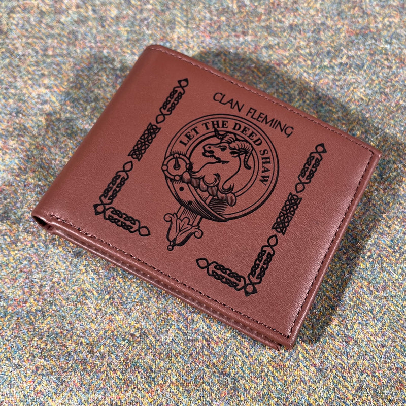 Fleming Clan Crest Real Leather Wallet