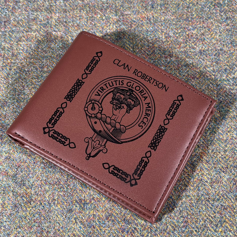 Robertson Clan Crest Real Leather Wallet