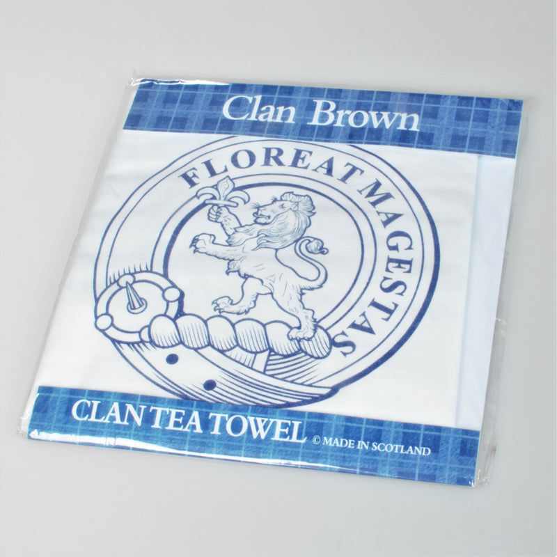 Brown Clan Crest Tea Towel (To Clear)