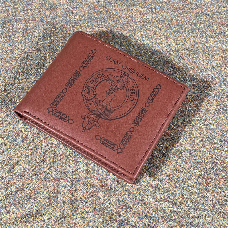 Chisholm Clan Crest Real Leather Wallet