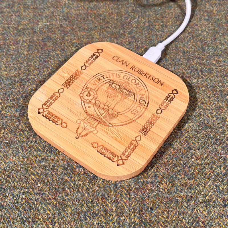 Clan Crest Bamboo Wireless Phone Charger