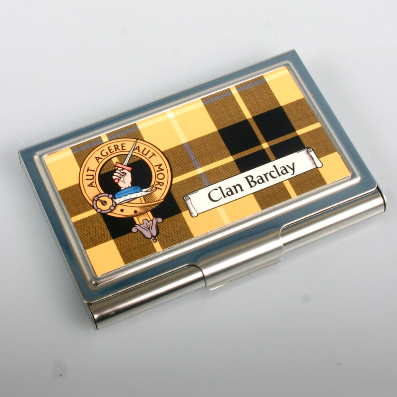 Barclay Clan Crest and Tartan Business Card Case