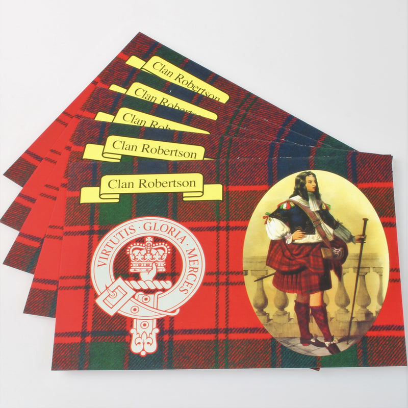 Robertson Clan Crest and Tartan Postcard 5 pack (to clear)
