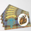 Fergusson Clan Crest and Tartan Postcard 5 pack featuring vibrant tartan design and authentic clan crest, perfect for showcasing Scottish heritage.