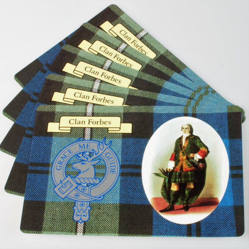 Forbes Clan Crest and Tartan Postcard 5 pack (to clear)