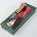 Scott Clan Crest Stag Horn Sgian Dubh showcasing the elegant stag horn effect handle and pewter clan crest, perfect for Scottish heritage enthusiasts.