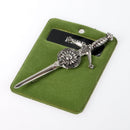 Clan Crest Pewter Kilt Pin with Kerr Crest, showcasing a traditional Scottish design, perfect for wearing with a kilt or as a stylish accessory.