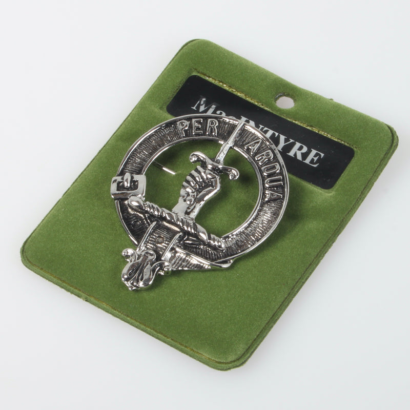 MacIntyre Clan Crest Badge in Pewter
