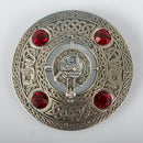 MacBain Clan Crest Pewter Plaid Brooch