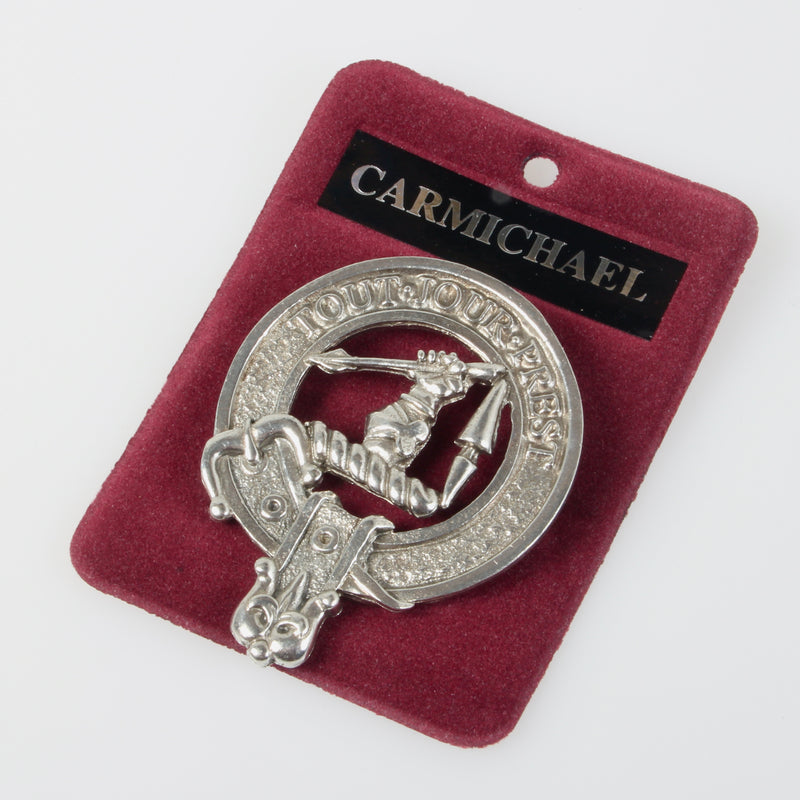 Carmichael Clan Crest Badge in Pewter