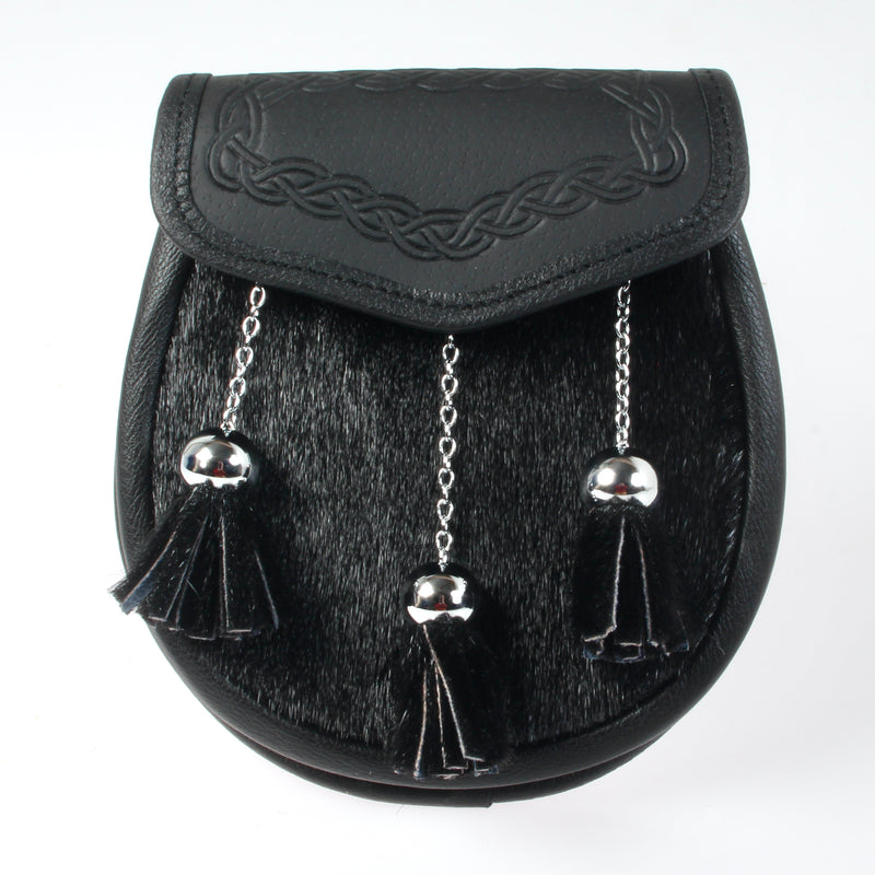 Leather Semi Dress Sporran - Celtic Knot