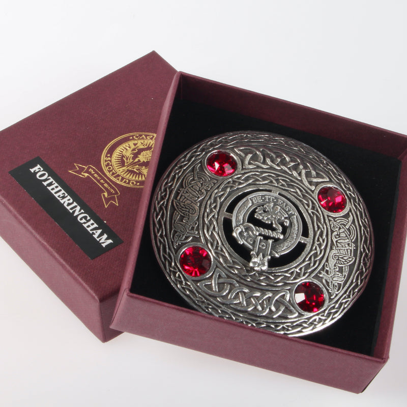 Fotheringham Clan Crest Pewter Plaid Brooch
