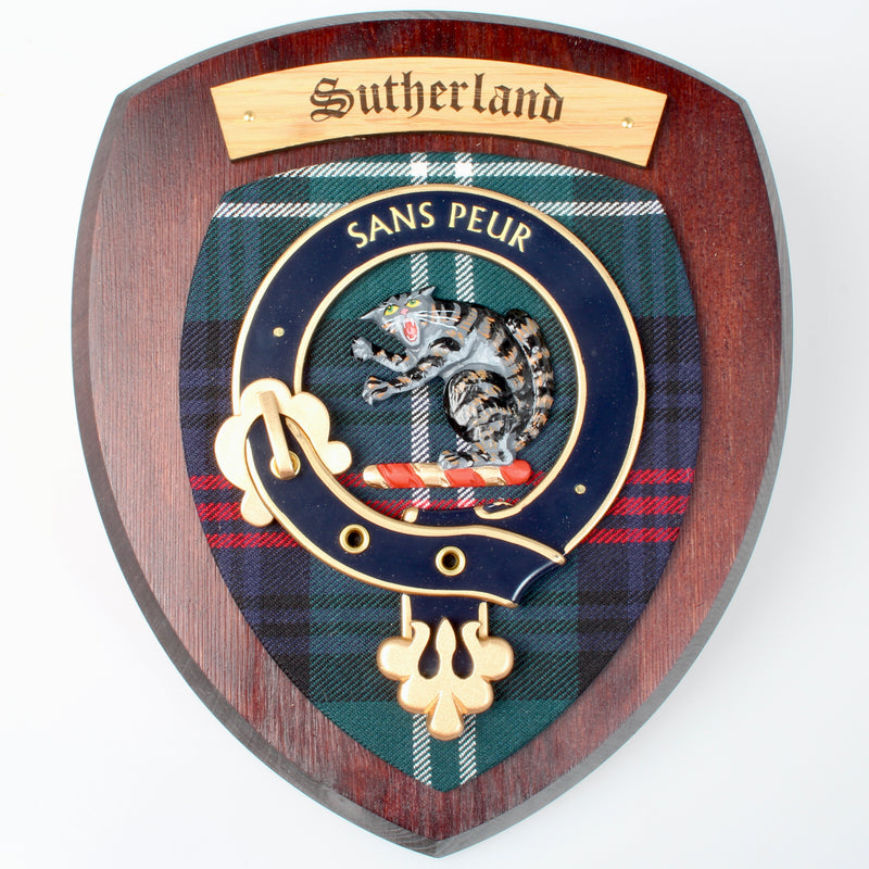 Sutherland Clan Crest Wall Plaque.
