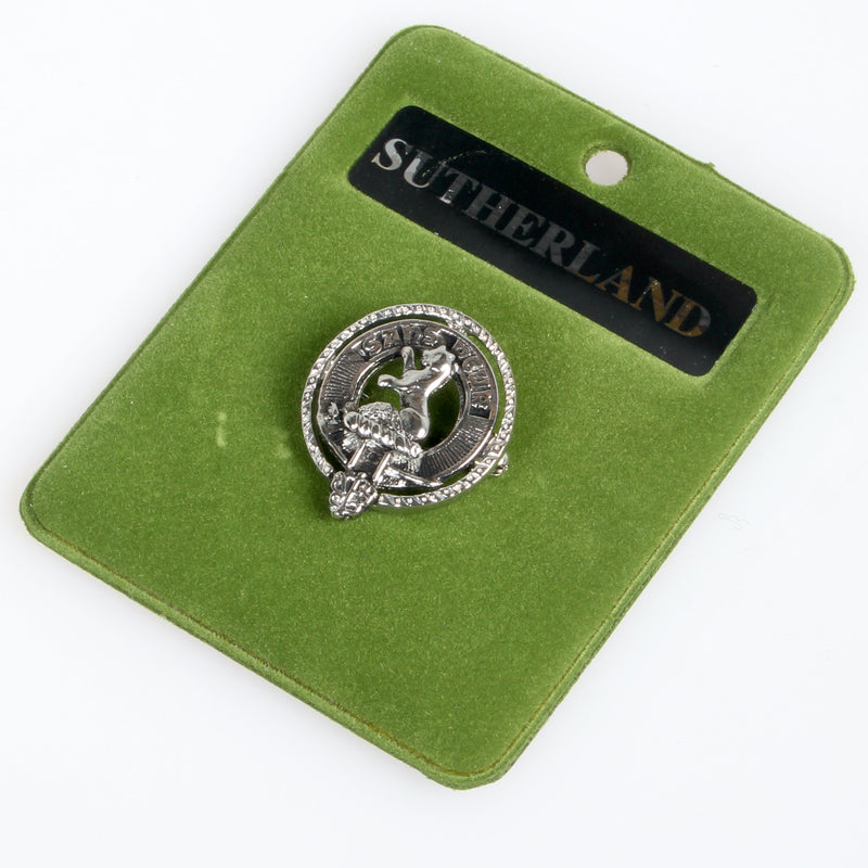 Sutherland Clan Crest Small Pewter Pin Badge
