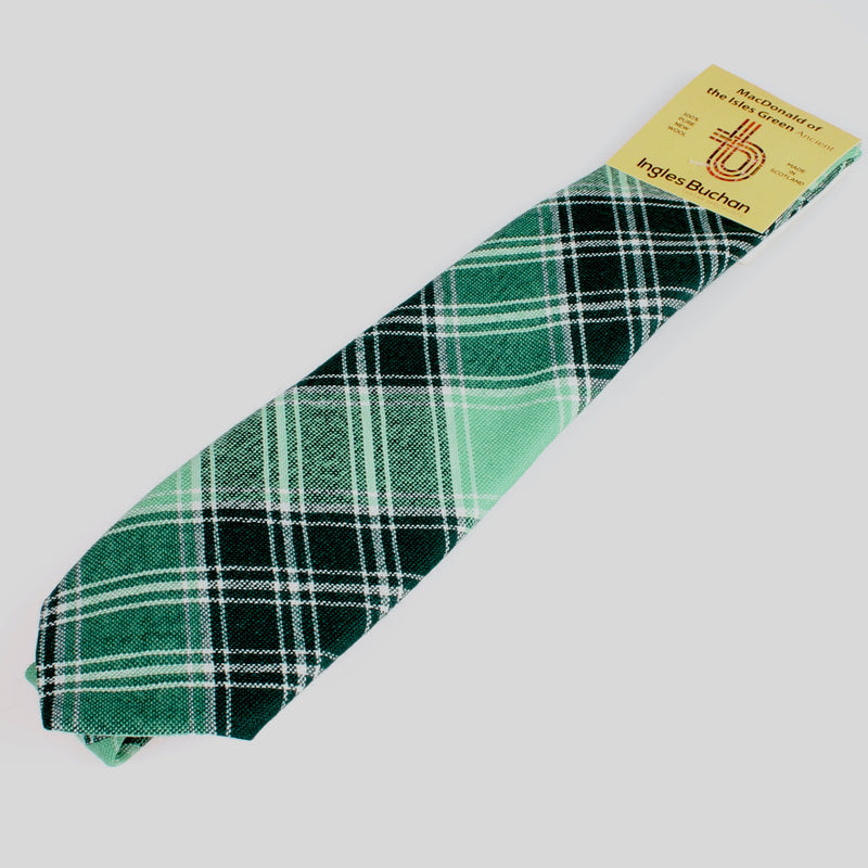 Pure Wool Tie in MacDonald, Lord of the Isles Green Ancient Tartan