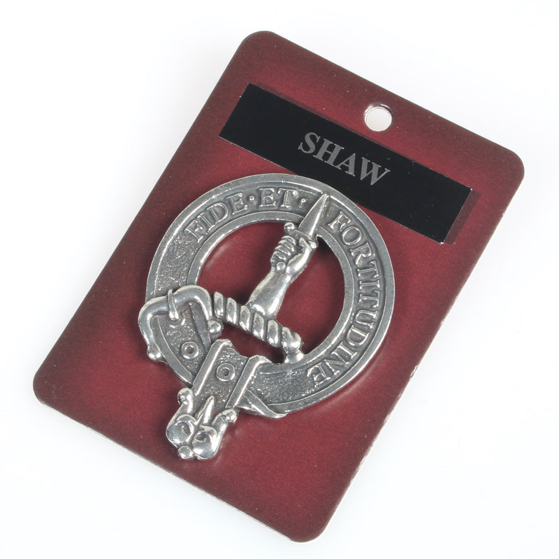 Shaw Clan Crest Badge in Pewter