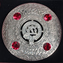 Burnett Clan Crest Pewter Plaid Brooch