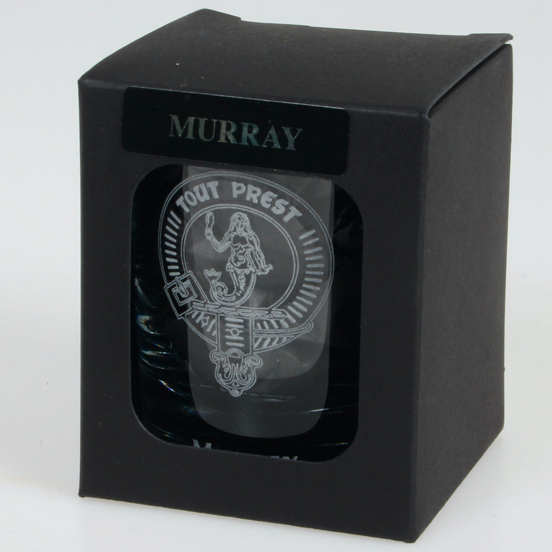 Clan Crest Whisky Glass with Murray Crest