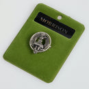 Morrison Clan Crest Small Pewter Pin Badge, beautifully crafted accessory showcasing Scottish heritage, perfect for lapels and sashes.