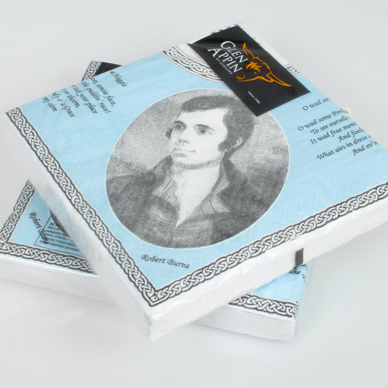 Robert Burns Image Paper Napkins  - Pack of 20 - To clear