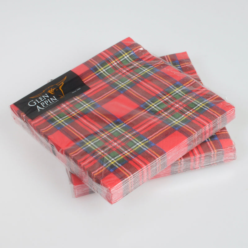 Royal Stewart Tartan Paper Napkins  - Pack of 20 - To clear