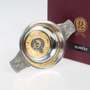 Hannay Clan Crest Quaich with Gold Trim
