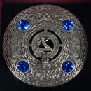 MacInness Clan Crest Pewter Plaid Brooch