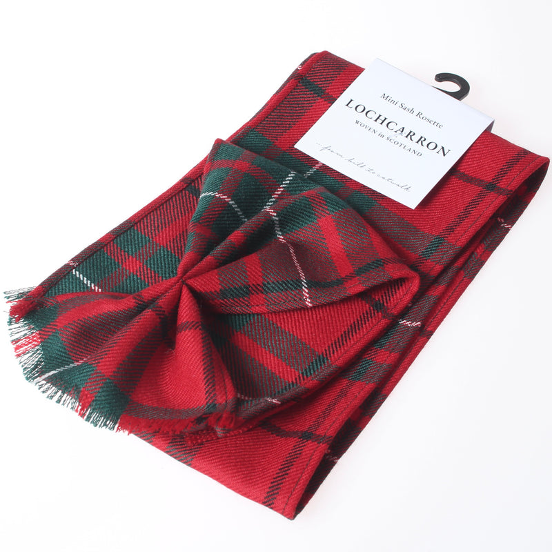 Luxury Wool Tartan Mini Sash in MacAulay Red Modern Tartan