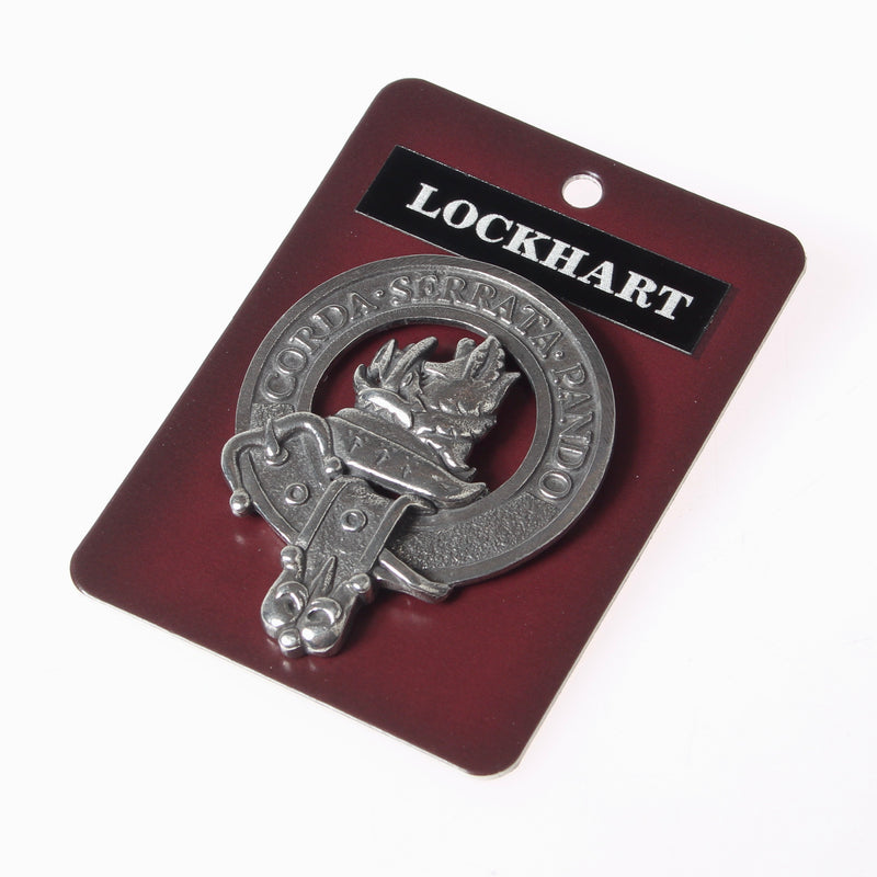 Lockhart Clan Crest Badge in Pewter