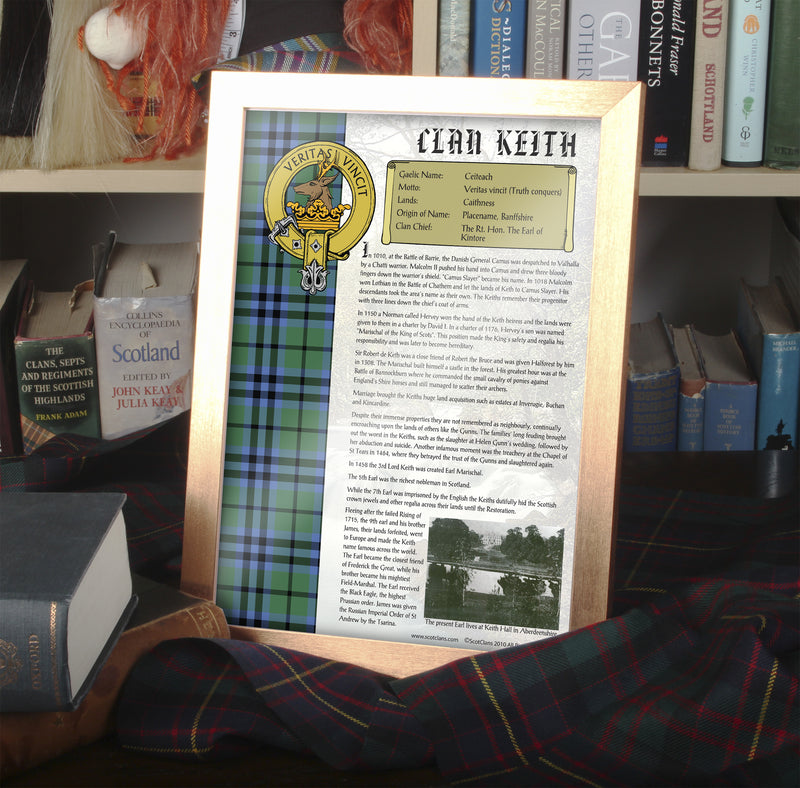 Keith Clan History Print - Choose Framed or Unframed