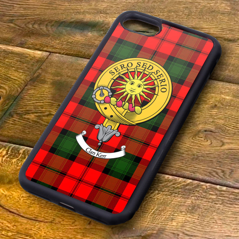 Kerr Tartan and Clan Crest iPhone Rubber Case