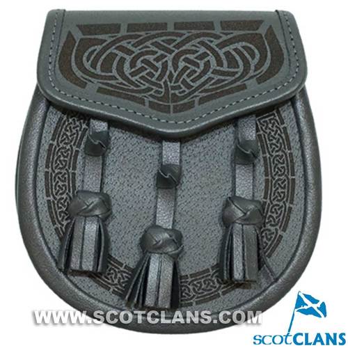 Laser Etched Leather Daywear Sporran - Celtic