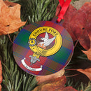 Lindsay Clan Crest and Tartan Metal Christmas Ornament - 6 Styles Available