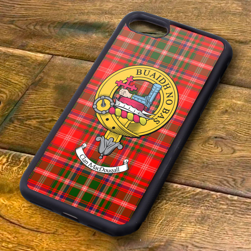 MacDougall Tartan and Clan Crest iPhone Rubber Case